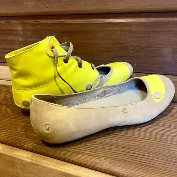Patagonia Convertible Ballet Flats Neon Yellow/Taupe Best Fits 6.5–7 | Rare - Picture 9 of 11